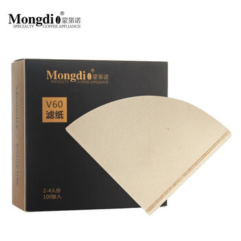 Mongdio coffee filter drip americano v60 hand-brewed coffee filter v-shaped 2-4 servings original color 100 pieces (7 warehouse delivery)