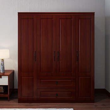 Door-to-door installation menmax wardrobe modern light luxury wooden combination wardrobe simple four-door large wardrobe red cherry color 1600*520*1900mmmms-yg-2125