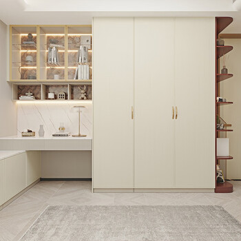 Oppein customized wardrobe large wardrobe hong kong style light luxury bedroom furniture storage cloakroom tv cabinet wine cabinet entry cabinet blanca 10 square meters custom cabinet package price