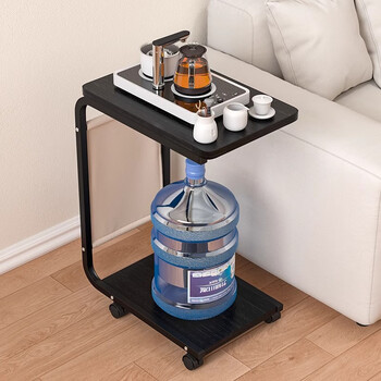 All are double-layer bucket racks, large buckets of mineral water storage racks, convenience store bottled water racks, storage racks for pure water buckets, mobile model, large black, assembled