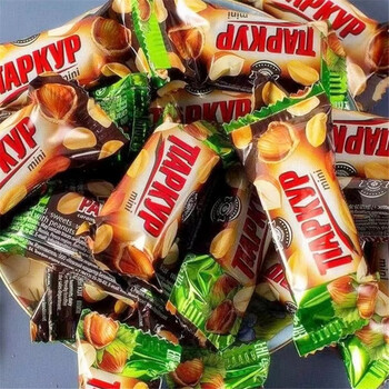 Nevsky russian national pavilion russian imported chocolate candy chocolate sandwich candy gift box snack food peanut hazelnut candy bag 500g*1 bag