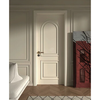 Chongqing xiaoxiao wooden door french double-layer buckle cream style environmentally friendly solid wood paint bedroom door solid wood composite paint