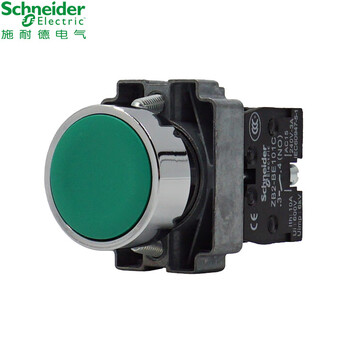 Schneider xb2ba3 push button switch green flat button self-reset 1c/o normally open/normally closed 22mm installation hole xb2ba31c one normally open