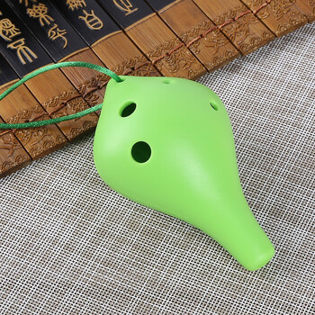 Hamdun ocarina 6-hole ac resin green plastic wind instrument alto c key beginner entry teaching instrument plastic bakelite school-specific flute