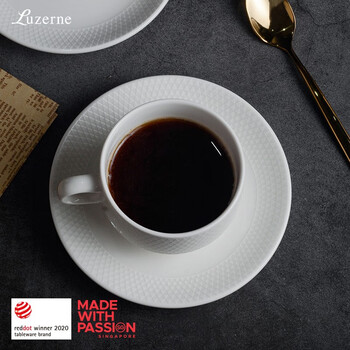 Luzerne prism coffee cup geometric prism pattern pure white simple afternoon tea coffee cup set prism white coffee cup/cup saucer