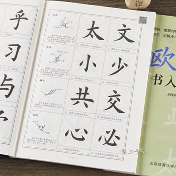 Ouyang xun ou style regular script introductory tutorial beijing sport university press video explanation of regular script basic calligraphy textbook tutorial brush calligraphy copybook