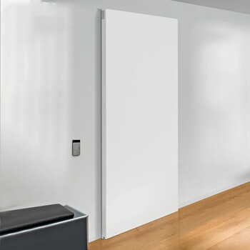 Barn door solid wood custom invisible trackless ghost door barn door bedroom invisible paint-free wooden door kitchen door bathroom suspended sliding door paint-free flat ghost door each door