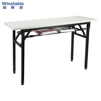 Wenstan w7317 long folding table factory exhibition conference restaurant training coaching bar table gray white 120*40*75cm can be customized