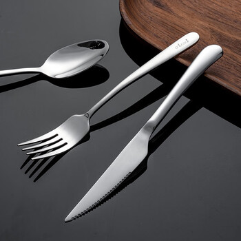 Onlycook 304 stainless steel knife and fork household thickened food western knife steak steak knife fork spoon tableware 2-piece set of knife and fork