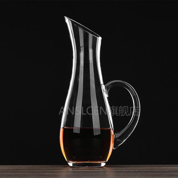 Anslcen lead-free crystal glass red wine decanter with handle wine dispenser creative wineware flask 1000ml