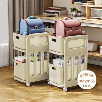 Miaoxinsi school bag storage rack movable trolley office under desk bookshelf floor snack rack storage rack artifact