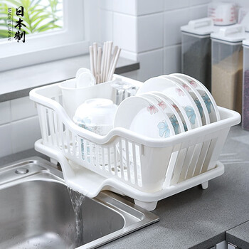 Home katei story japanese imported kitchen dish storage rack drain bowl rack storage rack drain rack plastic household single layer large capacity small front diversion
