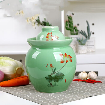 Thick ancient and thin modern pickle jar household pickle jar thickened sichuan pickle jar pickled pickle jar ceramic sealed double cover pickled egg type b capacity 1.2 catties of water