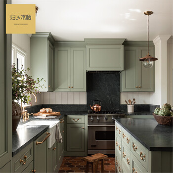 Huili's custom-made cabinets nationwide service american rural l-shaped simple cabinets integral cabinets kitchen kitchen cabinets custom-made appointment measurement design