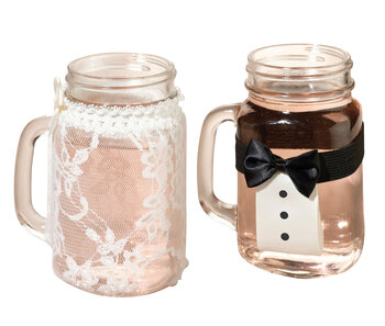Lillian roserose bride and groom drink glass covers