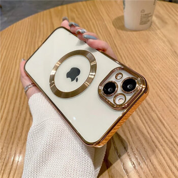 Apple 13 promax mobile phone case electroplated brushed magnetic case iphone 12 lens all-inclusive protective cover 14 anti-fall 13 transparent case 11
