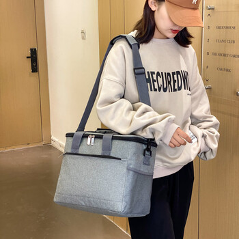 Aishangyou insulated box refrigerated insulated bag 2-8 degrees breast milk medicine cooling bag cooler box portable lunch box insulated gray large thickened internal waterproof-19