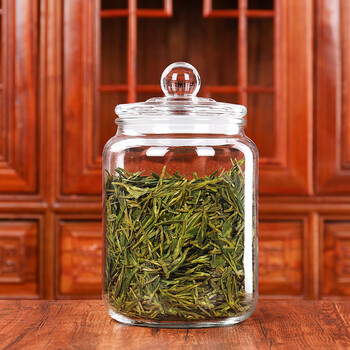 Juhao four seasons glass tea jar tangerine peel storage jar home kitchen grains storage jar dried fruit snacks sealed storage jar 2 liters