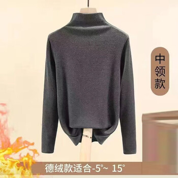 Oluodai bottoming shirt for women, half turtleneck, autumn and winter basic bottoming shirt for women, long-sleeved inner, slim fit, elastic and warm women's top, gray m