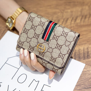 Woodpecker (tucano) wallet wallet for women 2024 new style genuine leather cowhide high-end exquisite short style multi-functional large capacity long style apricot short style (genuine leather 12 card slots upgraded version)