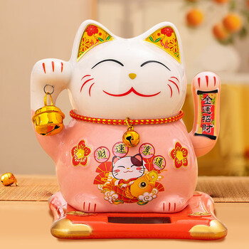 Extreme space lucky cat solar powered automatic hand waving lucky cat living room ornaments shop opening gifts housewarming gifts