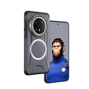 90% new, mr. blue ape is suitable for huawei mate70pro/pro+ mobile phone case, mate70pro protective cover, matte skin-friendly orangutan technology magnetic protective case, xuanwu black