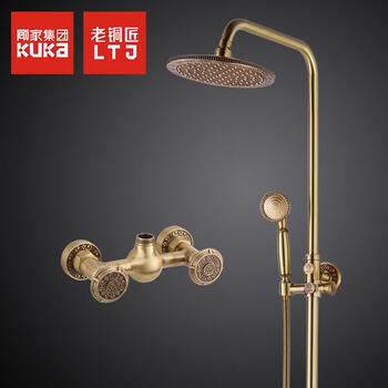 Old coppersmith (ltj) bathroom european-style all-copper shower head set can lift and pressurized shower head ls10117 bronze