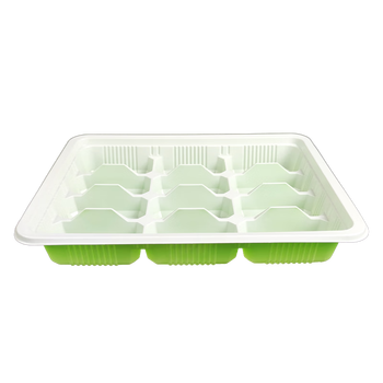 Lnga landgre dumpling box disposable dumpling packaging box cooked and raw quick-frozen take-out meal box commercial compartmented belt 10-grid dumpling holder with transparent lid 10 pieces