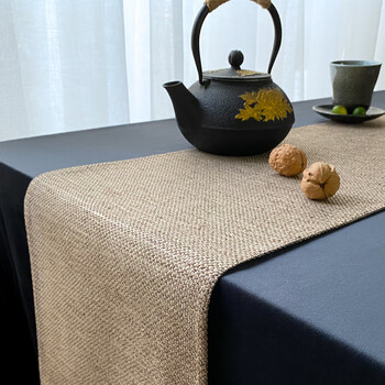 Liangfan liangfas zen chinese table flag japanese style tea table cloth long tablecloth linen tea mat tea flag coffee table dry tea table khaki 30*120cm (suitable for table length 0.6-0.8 meters)