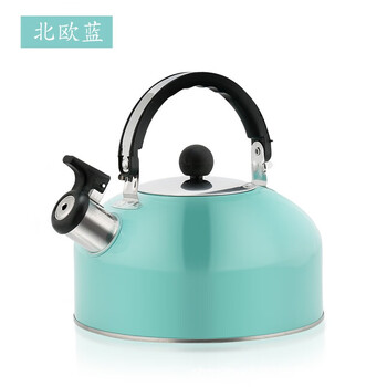 Juruiqian stainless steel whistle kettle flat bottom large capacity whistle kettle kettle kettle induction cooker universal jelly color