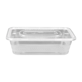Flyer disposable lunch boxes, transparent plastic fast food takeaway boxes, transparent 650 models with lids, 600 sets