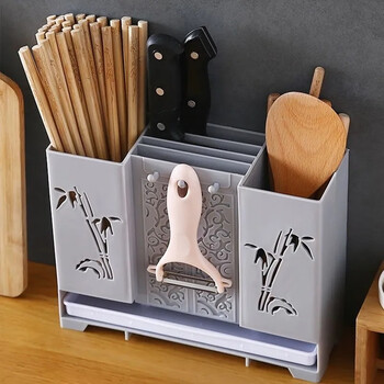 Kangzhiban chopstick barrel wall-mounted chopstick storage box household chopstick basket storage rack kitchen drain rack hanging knife integrated chopstick cage