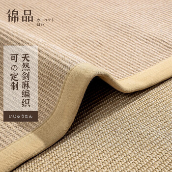 Jinpin japanese-style sisal carpet living room straw woven nordic hand-woven natural cat-scratch resistant jute carpet linen custom-made ginger 60x100cm