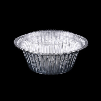 Mrs. zhuang thickened bowl + transparent lid/500 sets disposable tinfoil bowl clay rice tinfoil box packaging round takeaway with lid ztt-9341b