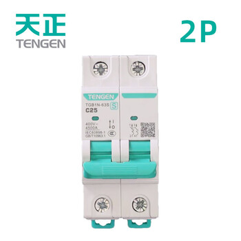 Tianzheng electric air switch small circuit breaker overload protection tgb1n series 63a frame 2p c63