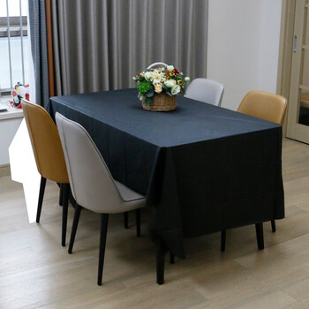Houdafu disposable tablecloth rectangular waterproof solid color plastic tablecloth thickened tablecloth for birthday party annual meeting black 137*274cm