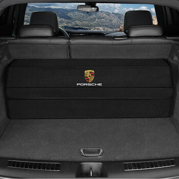 Huizhixing is suitable for porsche cayenne macan panamera 718/taycan storage box trunk folding storage porsche - suede - black (note car j