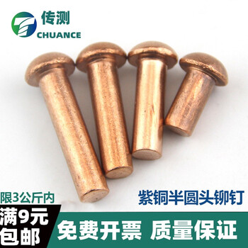 Test-gb867 copper semi-circle rivet semi-circle head red copper rivet round cap solid copper rivet m2m2.5m3m4m5 2*3 100 pieces
