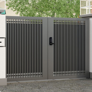 Jinfushun stainless steel courtyard folding door villa wrought iron gate community entrance single and double doors rural aluminum art fence courtyard door style 1/square