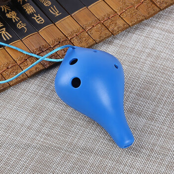 Hamdun ocarina 6-hole ac resin blue plastic wind instrument alto c key beginner entry teaching instrument plastic bakelite school-specific flute