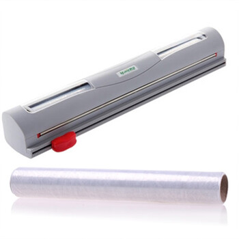 Du zhunyu plastic wrap cutter kitchen artifact plastic wrap cutter household storage box can magnetically absorb refrigerator oil tin gray (with plastic wrap) (small inner diameter) 1