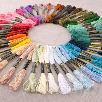 Panlande cross stitch thread 100 color silk thread for hand embroidery special embroidery thread color thick wiring insole diy self-embroidery 1 shot is 50 pieces