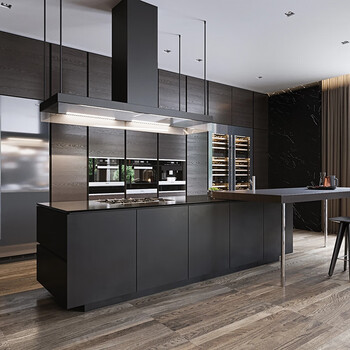 Wen yijia hangzhou whole house modern minimalist open style small apartment integral cabinet kitchen kitchen cabinet furniture appointment measurement design