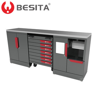 Besita multifunctional workbench solution work cabinet with 330 pieces of tools tool trolley with tool set (76502a)