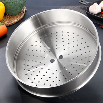 Raz stainless steel thickened steam grid and heightened steamer basket grate household steamed buns steamed bun fish steamer 32 inner diameter 34 outer diameter 32cm