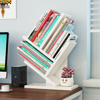 Shuali desktop bookshelf study room simple desktop storage small bookshelf five-layer branch creative white sl8302