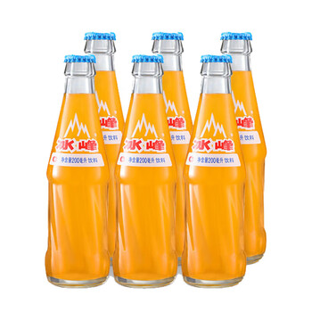 Bingfeng soda glass bottle 200ml/bottle orange flavored drink xi'an nostalgic old soda frozen plastic bottle drink 200ml*6 bottles glass bottle