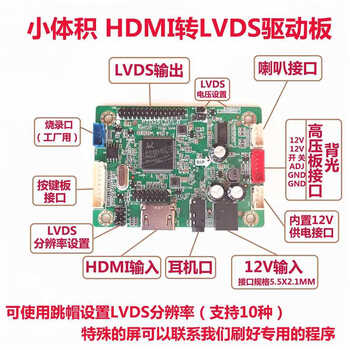 Small size hd hdmi driver board hdmi to lvds adapter board lcd screen driver board display board ordinary model