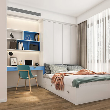 Sophia tatami bed and cabinet integrated customization, secondary bedroom leisure room box bed, study bookcase, desk, integrated wardrobe, reservation intention fee