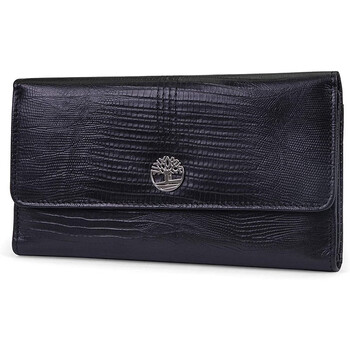 Timberland rfid flip women's wallet clutch, genuine leather multi-slot practical and versatile women's bag, gift for girlfriend, black (crocodile pattern)